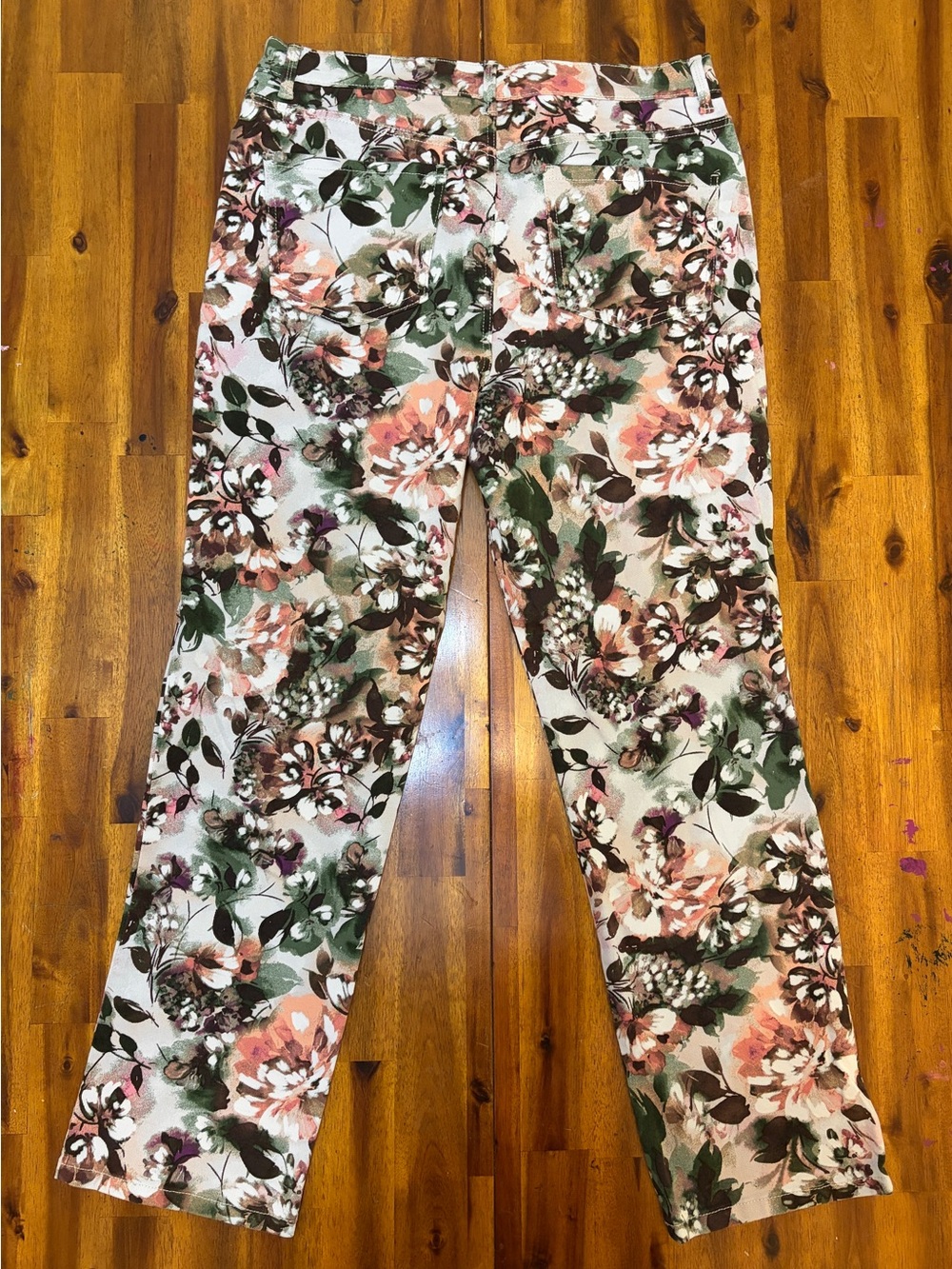 Gloria Vanderbilt Amanda Classic High Rise Tapered Floral Jeans Pants